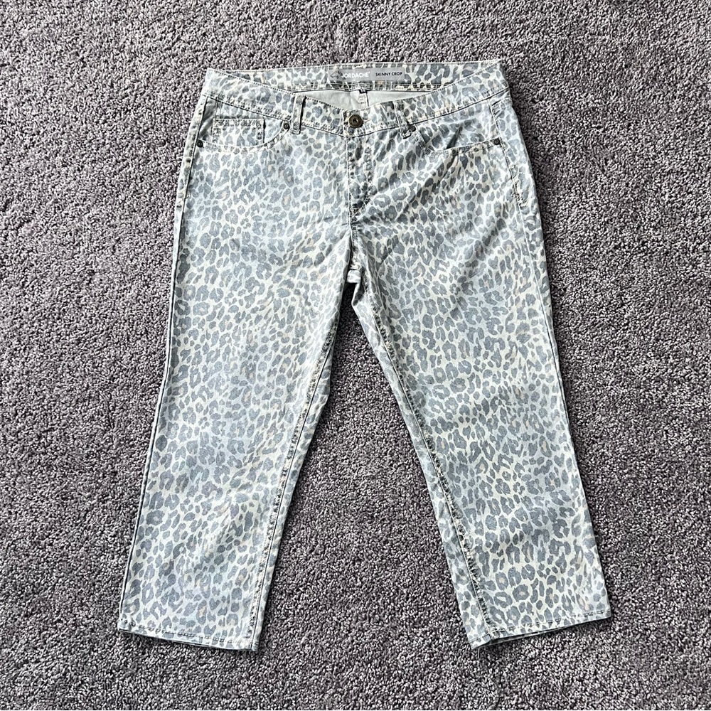 Jordache Skinny Crop Leopard Animal Print Pants Womens Plus Size 14